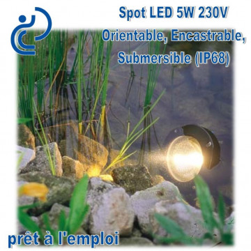 Spot LED 5W 3 en 1 Haute qualité IP68 230V