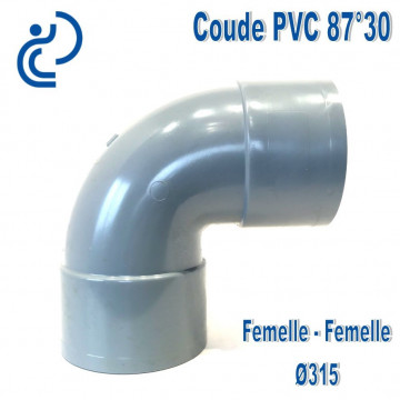 Coude PVC Evacuation 87°30 Ø315 Femelle-Femelle