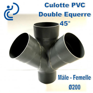 CULOTTE PVC DOUBLE EQUERRE 45° MF D200