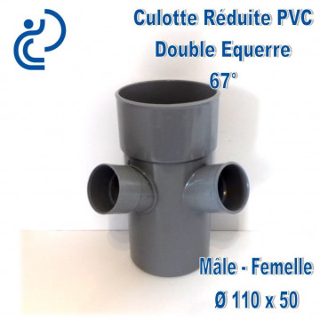 Culotte PVC réduite Double Équerre 67° 110x50 MF