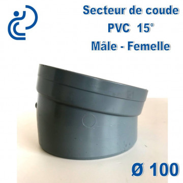 Secteur de Coude 15° D100 PVC MF