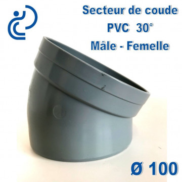 Secteur de Coude 30° D100 PVC MF