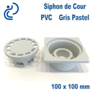 SIPHON DE COUR PVC 100x100 Gris Pastel
