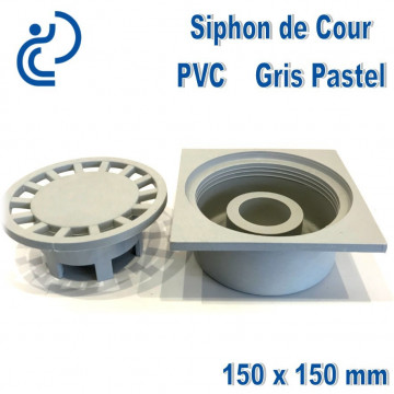 SIPHON DE COUR PVC 150x150 Gris Pastel