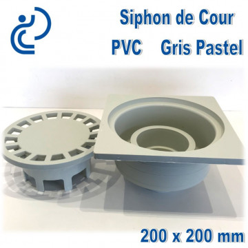 SIPHON DE COUR PVC 200x200 Gris Pastel