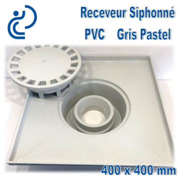Receveur Siphonné PVC 400x400 Gris Pastel