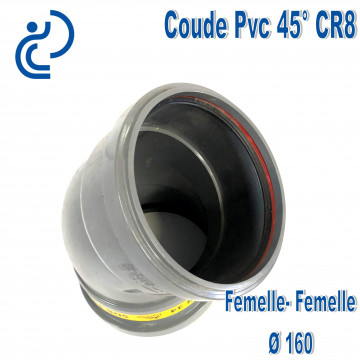 Coude pvc CR8 45° D160 FF