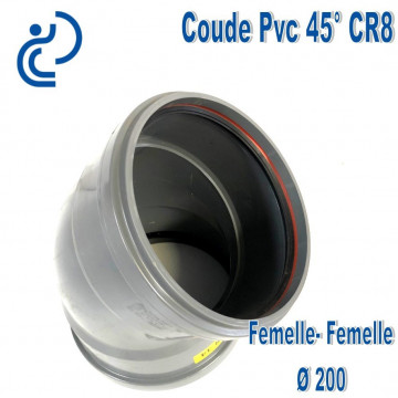 Coude pvc CR8 45° D200 FF