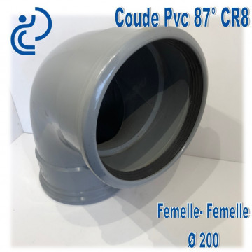 Coude pvc CR8 87° D200 FF
