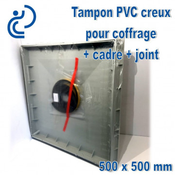Tampon PVC creux pour Coffrage 50x50 + cadre + joint