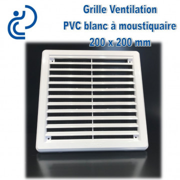 Grille de Ventilation Carrée PVC Blanc 20x20 à moustiquaire