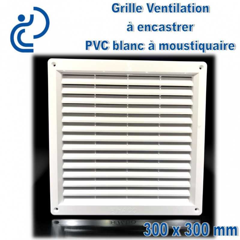 Grille de ventilation en plastique 1515RRP, 150x150 mm, blanc, sans  moustiquaire. Réglable.