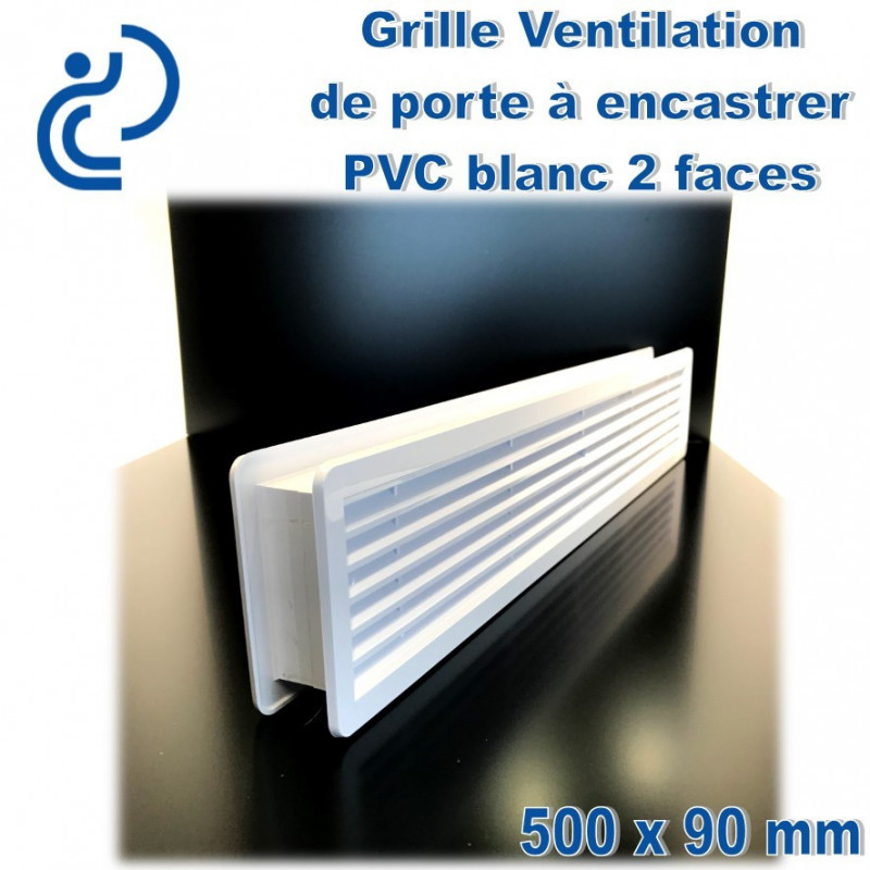 GRILLE DE VENTILATION RECTANGULAIRE PVC BLANC INTERIEURE