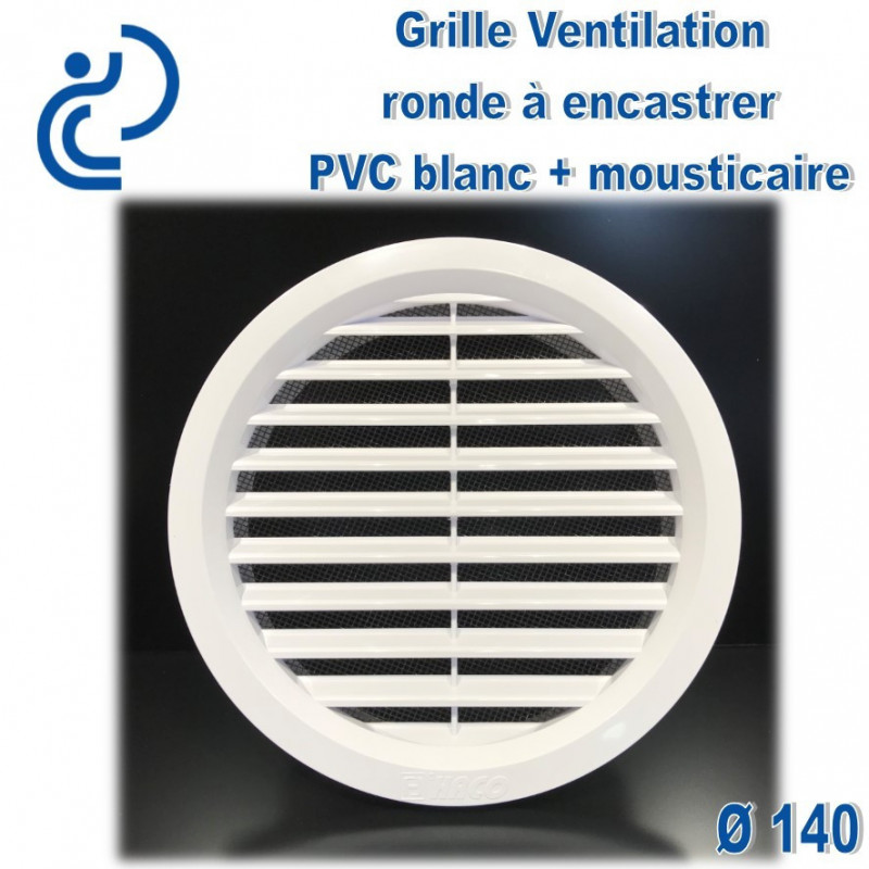 GRILLE DE VENTILATION REGLABLE D75-125 EN PVC BLANC