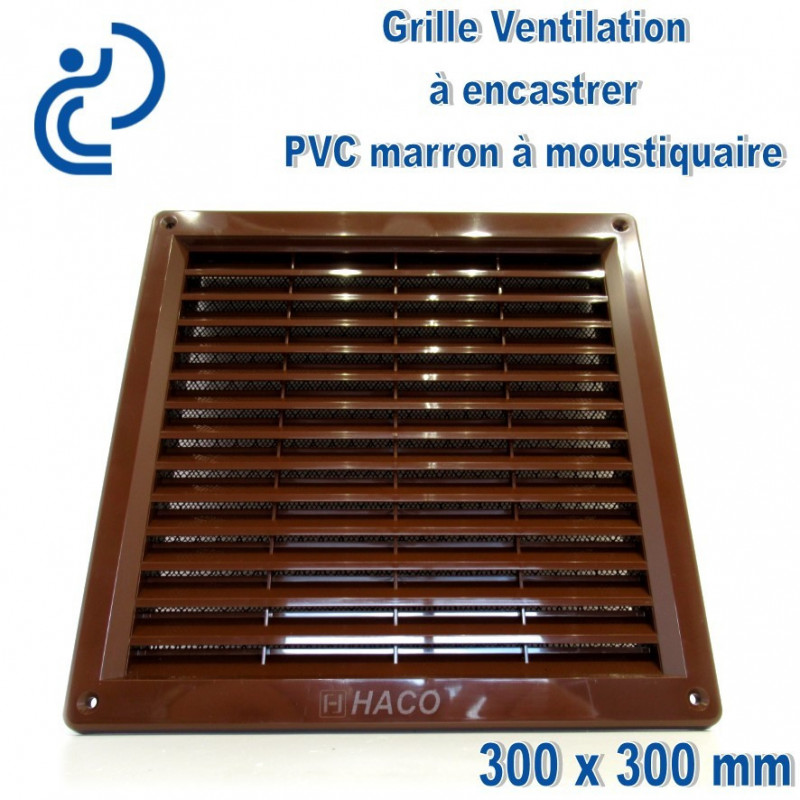 Grille de Ventilation de Porte 50x9 2 faces à encastrer PVC Marron