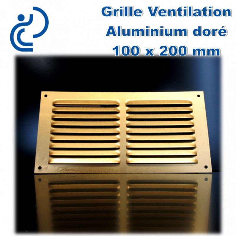 Grille de Ventilation en Aluminium Doré 10x20