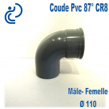 Coude pvc CR8 87° D100 MF