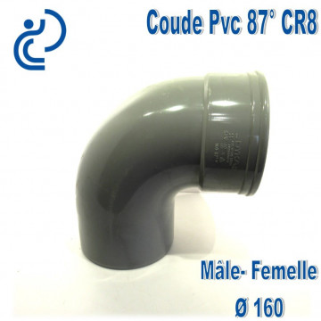 Coude pvc CR8 87° D160 MF