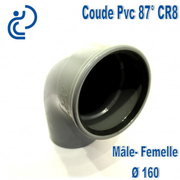 Coude pvc CR8 87° D160 MF