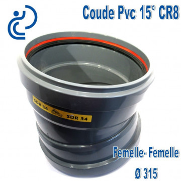 Coude pvc CR8 15° D315 FF