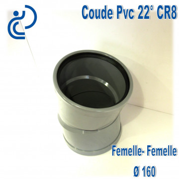 Coude pvc CR8 22° D160 FF