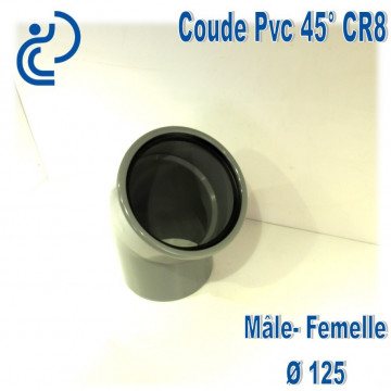 Coude pvc CR8 45° D125 MF