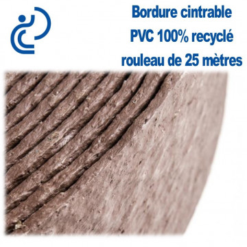 Bordure de Jardin ton brun Cintrable H14cm PVC 100% recyclé (rouleau de 25ml)
