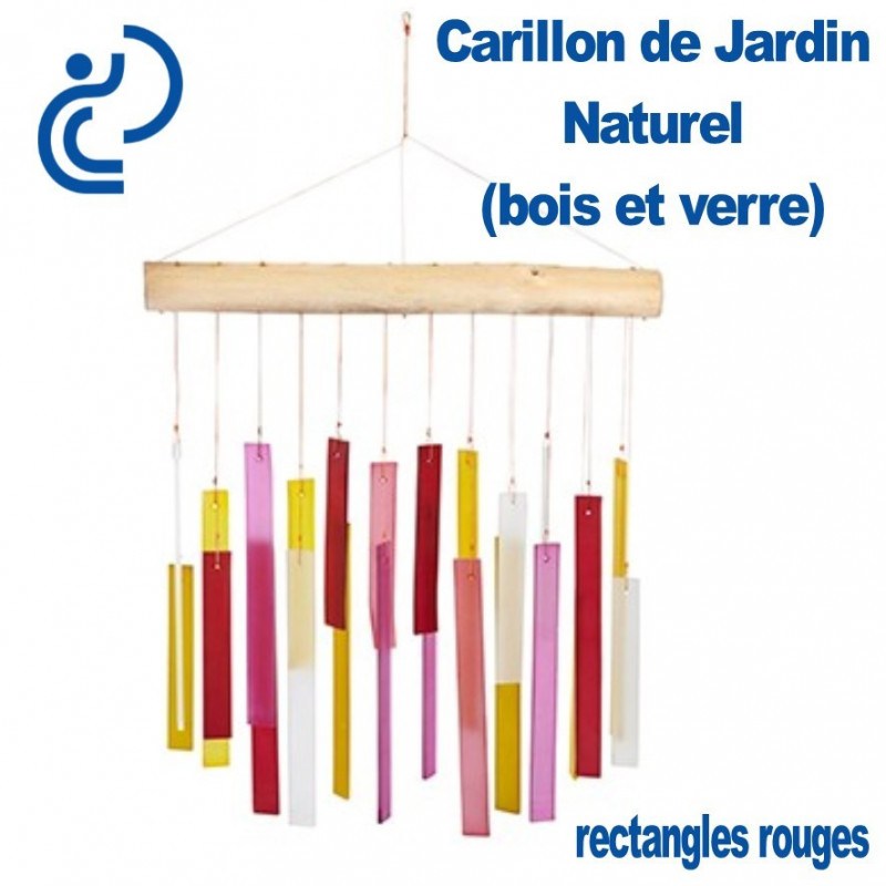 Carillon de Jardin Naturel Rectangles Rouges
