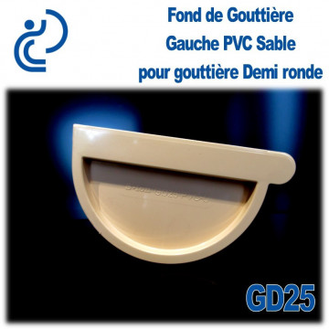 FOND DE GOUTTIERE GAUCHE EN PVC SABLE POUR GD25