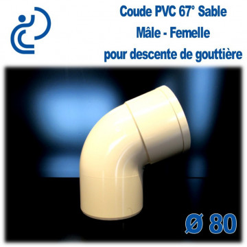 COUDE GOUTTIERE PVC SABLE 67° MF D80
