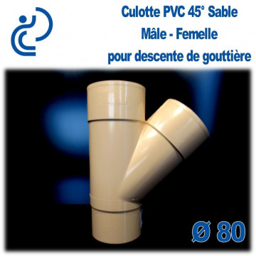 CULOTTE GOUTTIERE PVC SABLE 45° MF D80