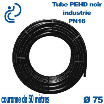 Tube PEHD noir industrie PN16 D75 couronne de 50ml