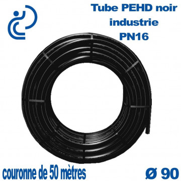 Tube PEHD noir industrie PN16 D90 couronne de 50ml