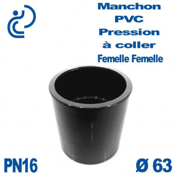 Manchon PVC Pression D63 PN16 à coller
