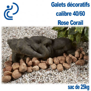 GALET rose corail 40/60 sac de 25 kg