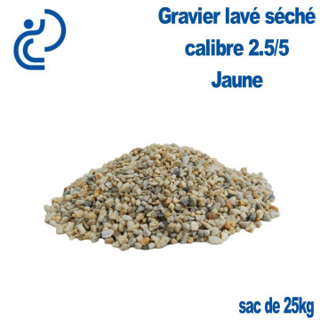 Gravier Concassé Lavé Séché Marbre Jaune 2.5/5 sac de 25kg