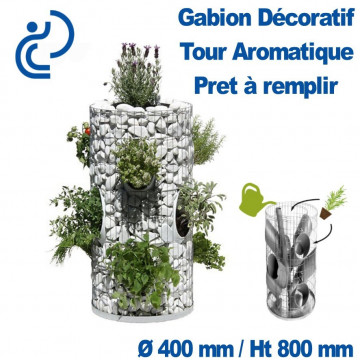 GABION DECORATIF TOUR AROMATIQUE 400/260x800