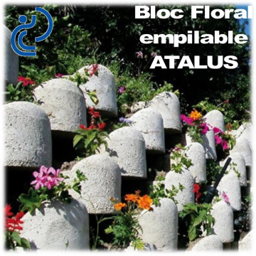 Bloc Floral Empilable ATALUS 18 en Béton ton pierre (sable)