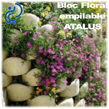 Bloc Floral Empilable ATALUS 18 en Béton ton pierre (sable)