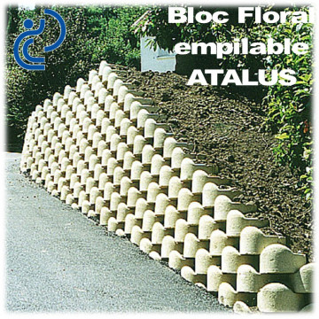 Bloc Floral Empilable ATALUS 18 en Béton Gris
