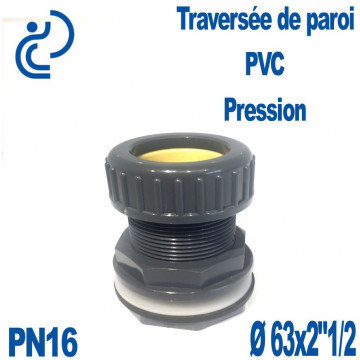 Traversée de Paroi PVC pression D63 x 2"1/2