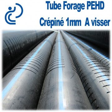 Tube Forage PEHD 51.4x63 (2") Crépiné 1mm longueur de 3ml