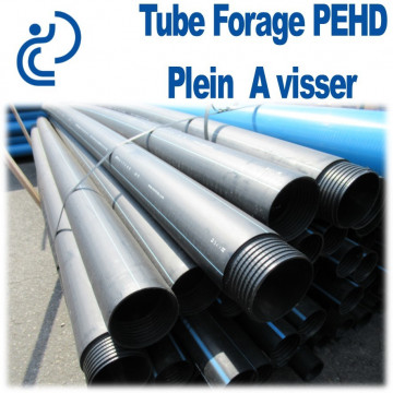 Tube Forage PEHD 51.4x63 (2") plein en longueur de 1ml