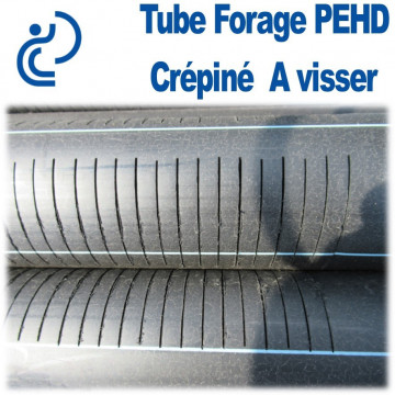 Tube Forage PEHD 79.2x90 (3") Crépiné 1mm longueur de 3ml