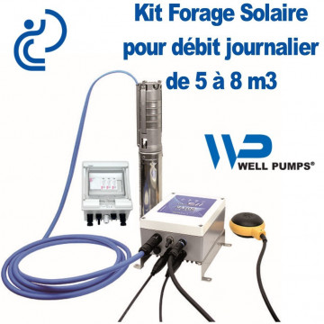 Kit Pompe Forage SOLAIRE 3" pour débit Journalier de 5 à 8 m3