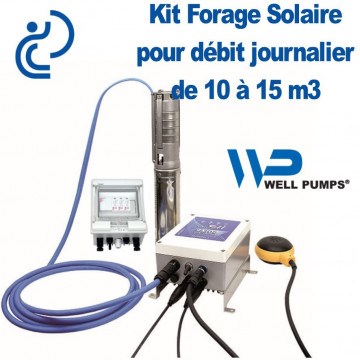 Kit Pompe Forage SOLAIRE 3" pour débit Journalier de 10 à 15 m3