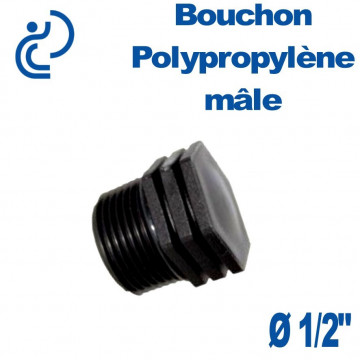 Bouchon Polypropylène 1/2" Mâle