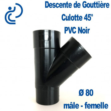 CULOTTE GOUTTIERE PVC NOIR 45° MF D80