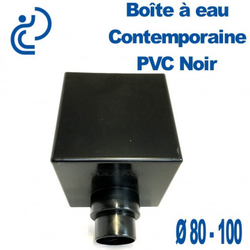 Boîte à Eau PVC Contemporaine NOIRE pour descentes Ø80/100