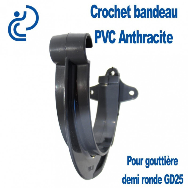 CROCHET BANDEAU PVC BLANC POUR GOUTTIERE GD25